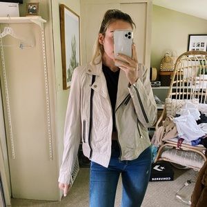 Rachel Roy Cream Leather Jacket